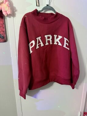 NWT PARKE BLOOMINGDALES CRIMSON VARSITY MOCKNECK L/XL